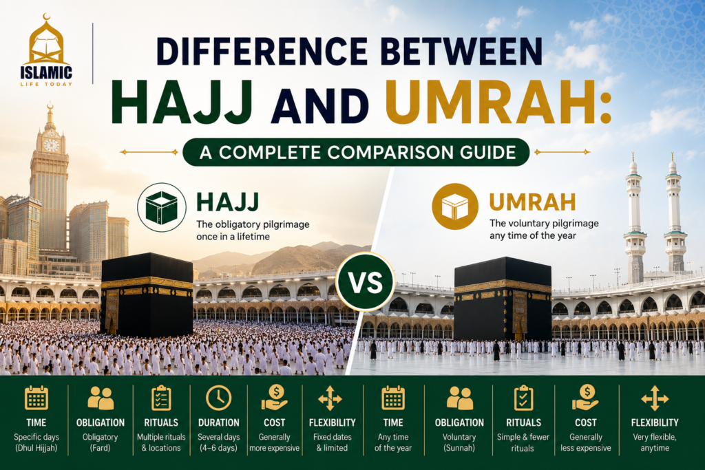 difference between hajj and umrah